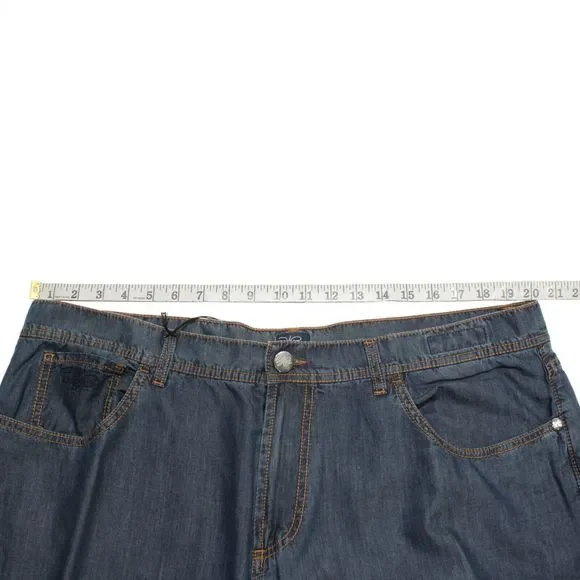 Hettabretz NWD Cotton / Silk Blend 5 Pocket Jeans Size 58 (42 US) In Solid Blue